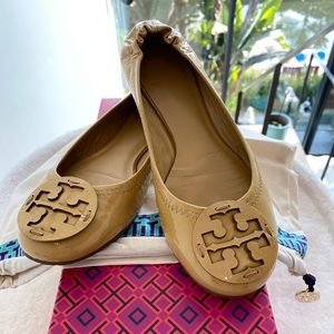 Tory Burch Reva Patent Leather Flats, Size 8.5